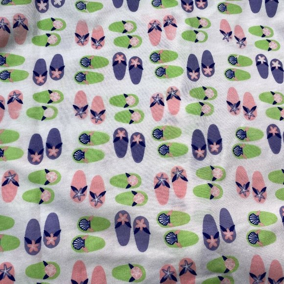 New Leon Levine Polo Shirt Womens Large Flip Flop Print Short Sleeve Blo… - Picture 8 of 8